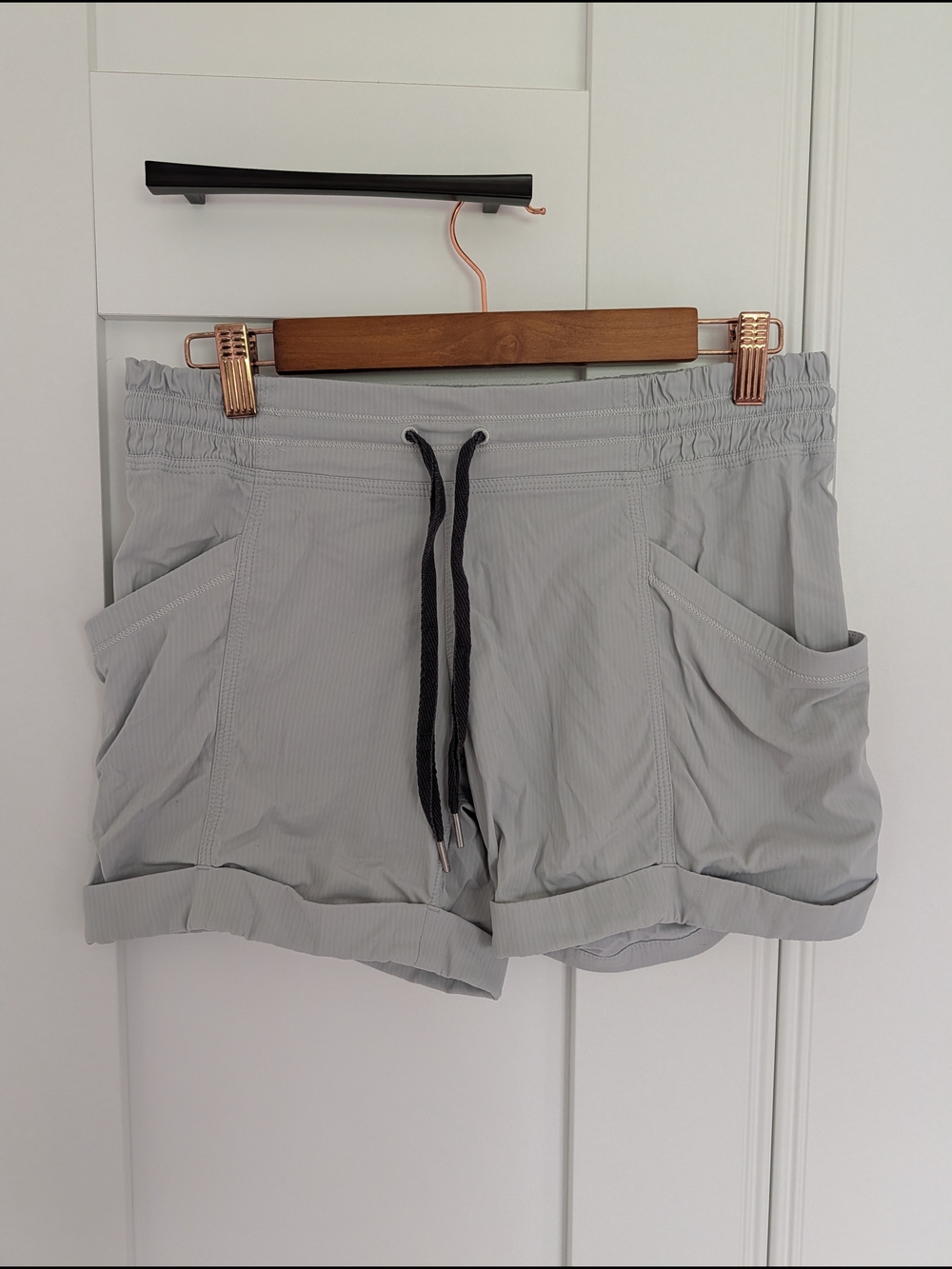 lululemon athletica Light Gray Athletic Drawstring Shorts